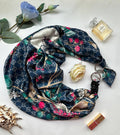 Дизайнерська шовкова хустка «Французький шик» з натуральним агатом — My Scarf