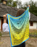 Дизайнерська велика хустка «Символи України» 90 × 90 см — My Scarf