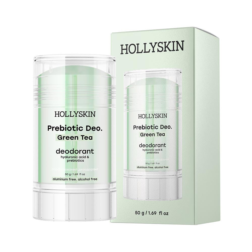 HOLLYSKIN Prebiotic Deo Green Tea — парфумований дезодорант, 50 г