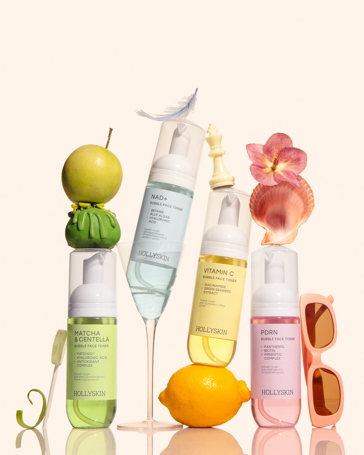 HOLLYSKIN Matcha & Centella — пінний тонер для обличчя, 150 мл